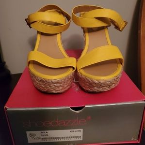 Yellow Wedge heels.